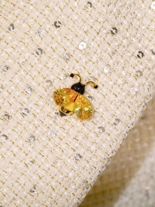 18K gold [brooch] Brass Cubic Zirconia Bee Cute Brooch